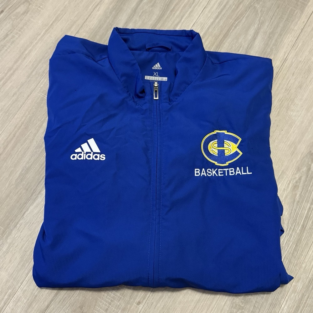 Adidas Track Jacket Climalite Men's XL Full Zip Blue Climalite CS Basketball